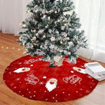 Sollbry - Jupe de Sapin de Noël Rouge Blanc, Imprimé Tapis de Sapin de Noël Rond Couverture d'arbre de Noël pour Décorations fête de Noël, Maison,