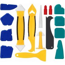 Sollbry - Lisseur de coulis en silicone, outils de calfeutrage, 16 pièces, kit d'outils de scellage, grattoir de lissage de coulis, enlèvement de