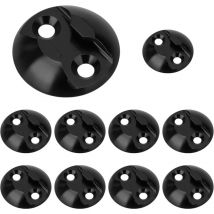 Sollbry - Lot de 10 Plaques D'arrimage de Rail D'aviation, en Aluminium, pour Sécuriser la Charge, pour Camion, Camping-Car, Bateau à Vapeur (Noir,