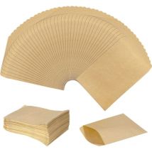 Lot de 100 petits sachets plats marron - Mini sacs en papier kraft pour cadeaux d'invités, bijoux, bonbons, cartes de Noël, pièces de monnaie