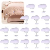 Lot de 16 clips de couette, pinces pour couette, vêtements, rideaux, couettes, couettes, empêche les enchevêtrements et les débordements ménagers