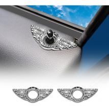 Lot de 2 anneaux autocollants pour serrure de porte de voiture-Accessoire de décoration-Pièces intérieures pour Mini Clubman Cooper R55 R56 R57-Logo