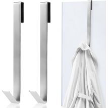Sollbry - Lot de 2 crochets de porte de douche de 25 cm pour salle de bain, crochets robustes sans perçage en acier inoxydable pour porte de douche