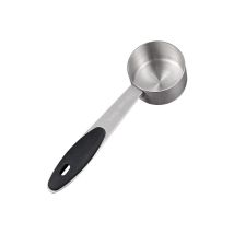 Sollbry Lot de 2 Cuillères Doseuses de Café 30ml,1/8 Tasse de Cuillère à thé,Cuillère à Café en Acier Inoxydable de 30 Ml Avec Manche en Silicone