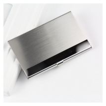Lot de 2 étuis de poche pour cartes de visite, porte-cartes de visite fin, porte-cartes de visite, porte-cartes de visite, 9,5 x 6,1 x 0,8 cm, acier