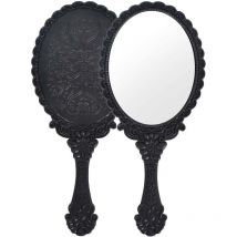 Lot de 2 Miroirs à Main,Miroir Maquillage,Miroir Coiffeur,Miroir Portable Professionnel, Miroir à Poignée Ronde,Miroir Polyvalent pour Voyage,Salle