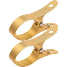 Sollbry - Lot de 2 pinces à linge coupe-vent - Pinces à serviettes de croisière - Pinces à linge en métal - Multi-usages - Pour couverture de lit