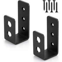 Sollbry - Lot de 2 supports de porte en acier robuste pour porte de 2 x 4, barre de sécurité en forme de u