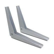 Lot de 2 supports pliables à angle droit pour trépied, support en l, étagères flottantes, supports de rangement robustes, charnière blanche, acier