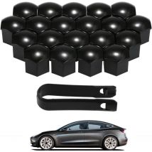 Lot de 20 Capuchons d'écrou de Roue 17mm, Cache-écrous de Boulon de Roue, Cache-écrous de Pneu Hexagonaux avec Ensemble d'outils de Démontage pour