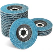 Sollbry - Lot de 20 Disques à Lamelles 115mm, Grain 80, Disque Abrasif à Lamelles 115mm Meuleuse pour Poncer et Enlever Ebavure Métal, Rouille,