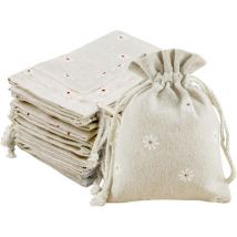 Sollbry - Lot de 20Pcs Pochettes Sachets en Lin Chanvre Sachets en Jute avec Cordon