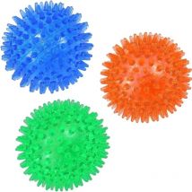 Sollbry Lot de 3 balles couinantes pour chien, jouet flottant pour piscine, jouets à lancer pour chiot en caoutchouc TPR, jouets à mâcher pour chien