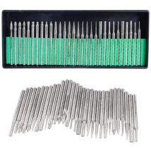 Sollbry Lot de 30 Fraises Diamantées, Fraises Diamant Assorties Tige 3mm Foret à Lime Rotative Revêtue de Diamant, Accessoire d'Outil Rotatif pour