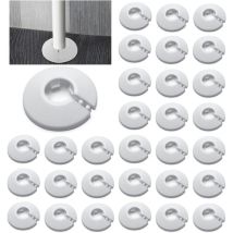 Lot de 30 rosettes simples pour tuyau de chauffage, cache-tuyau, rosace de recouvrement, pour radiateurs, blanc (22 mm) - Sollbry