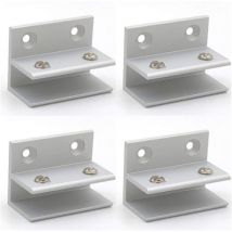 Sollbry - Lot de 4 pinces à verre en forme de f, support mural, pinces de douche, étagère, panneaux de serrage 10–12 mm