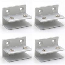Sollbry - Lot de 4 pinces à verre en forme de f, support mural, pinces de douche, étagère, panneaux de serrage 10–12 mm