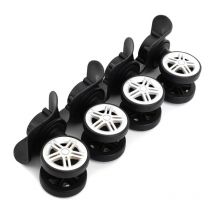 Lot de 4 roulettes de rechange universelles pour valises, roulettes pivotantes noires pour boîte de voyage, accessoire de valise (12 × 5,5 cm)