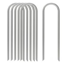 Lot de 6 agrafes rondes de 12 pouces pour grillage de jardin, pointes pour tuyaux suintants, agrafes pour tissu paysager, piquets de barrière contre