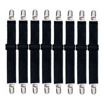 Lot de 8 sangles de drap de lit, clips de sangles de drap-housse réglables, support de clips de drap de lit robuste pour draps de lit, housses de