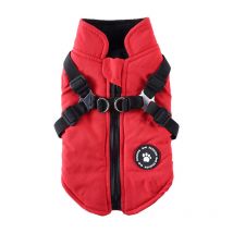 Sollbry - Manteau pour chien, manteau d'hiver pour chien avec harnais intégré, veste pour chien, manteaux chauds réglables pour chiens de petite,