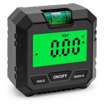 Sollbry - Mini Digital Protractor Inclinometer Electronic Goniometer Angle Measuring Level Meter Level Detector Box Black