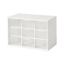 Mini tiroirs de rangement, petits 9 tiroirs, bacs de rangement empilables, boîte en plastique transparent pour bureau, chambre à coucher, cuisine,