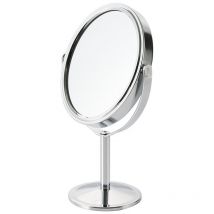 Miroir de maquillage, miroir de courtoisie, miroir de table avec compartiment grossissant, double face et pivotant à 360° pour le maquillage, le