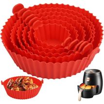 Sollbry - Moule pour Air Fryer,6 Pièces Silicone Air Fryer Mould,Panier Réutilisable Air Fryer ,Panier Silicone Air Fryer Rond pour