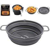 Sollbry Moule Silicone Accessoire Air Fryer, Moule pour Friteuse à Air Réutilisable Panier Airfryer Pliable Plat Multifonctionnel Doublure pour