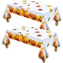 Nappe en feuille d'automne pour Thanksgiving, nappe en feuille d'érable d'automne, nappe rectangulaire imperméable pour décoration de Thanksgiving,