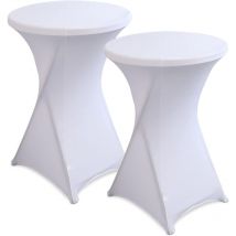 Nappe Extensible 2 Pièces Nappe en Polyester Lavable Nappe Ronde Protecteur de Table de Cocktail 80x110 cm Polyester Extensible pour Bar Mariage