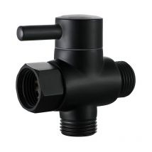 Ne de coupure de la colonne de douche vanne d'arrêt 1/2 valve de pommeau de douche un t douchette pour wc (Noir) - Sollbry