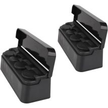 Noir Boîte de Rangement de Porte-Monnaie de Voiture Portable boîte à Monnaie Coin Organizer avec Couvercle (Lot de 2) - Sollbry