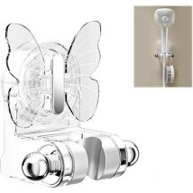 Sollbry - One-Piece Shower Holder with Suction Cup, Shower Head Holder, Hand Shower Bracket, Wall Mounted, Creative Butterfly Shape, No Drilling