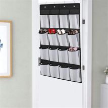 Sollbry Organiseur de chaussures à suspendre sur porte 16 grandes poches La porte avec 4 crochets solides en métal Pochette de rangement