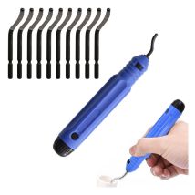 Sollbry - Outil d'ébavurage+10 lames rechanges 151 mm stylo ébavurage ebavureur ébavurer cuivre plastique aluminium acier Porte-outils d'ébavurage