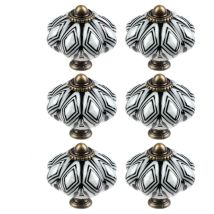 Sollbry - Pack Ceramic Cabinet Knobs, Chic Drawer Knobs, Antique Pumpkin Shape Kitchen Cabinet Handles, Round Furniture Door Knobs