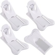 Sollbry Paquet de 4 blocs de porte de sécurité, butée de porte coulissante, verrouillage de sécurité auto-adhésif, aucun perçage nécessaire, blocs de