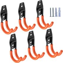 Paquet de 6 crochets de garage robustes, crochets de rangement de garage en acier utilitaire, support de garage mural et organisateur pour organiser