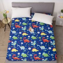 Parure de lit pour enfants avec drap-housse en forme de dinosaure, taille Queen Size, motif dessin animé de dinosaure, pour garçons et enfants,