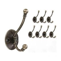 Patere Murale Vintage, 8 Crochets Muraux Lourd Métal Crochet Double pour Suspendre des Vêtements Vestes Peignoirs Serviettes Chapeaux Clés Sacs,