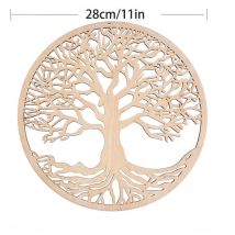 Sollbry - pendentif arbre de vie en bois, fleur, décoration murale à suspendre, sculpture en bois, pendentif de chambre à coucher, artisanat,