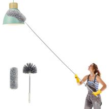 Sollbry - Plumeau télescopique en microfibre pour toile d'araignée - Brosse à haut plafond - Résistant aux rayures - Lavable, pliable - 254 cm