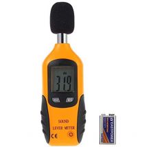 Sollbry - Portable Digital Sound Level Meter 30dB to 130dB with lcd Display for Factories and Roads