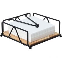Porte Serviette De Table, Porte Serviette de Table Noir en Métal avec Base en Bois et Bras Lesté, Porte Serviette de Table Cuisine pour Restaurant,