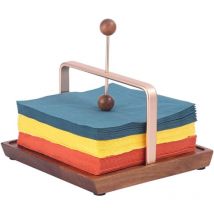 Porte-serviettes en bois rustique, avec Barre Centrale en Acier Inoxydable avec Poids Mental, pour Tables de Cuisine, Pique-niques, Restaurants,
