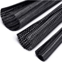 Protecteur de cordon de 3 m, manchon de câble, manchon fendu pour câble de chargeur usb, couvercle de cordon, câble audio vidéo (noir, 13mm) - Sollbry