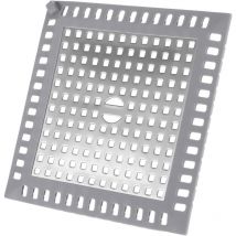 Protection de canalisation carrée, Filtre à Cheveux, Filtre de canalisation Couvercle de canalisation carré de Douche en Acier Inoxydable et Silicone