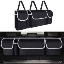 Rangement Coffre de Voiture, Organisateur Voiture Coffre Pliable étanche avec 4 Poches, Multipurpose Organisateur Coffre Voiture, Accessoires
